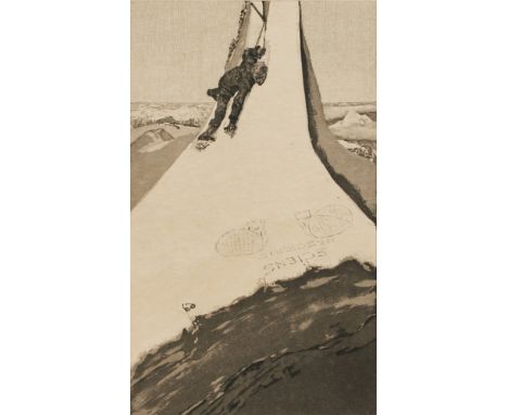 Max Klinger1857 Leipzig - 1920 Großjena - "Der Phlosoph" - Radierung/Papier. 29 x 20 cm, 49,3 x 32 cm. Trockenstempel r. u.: 