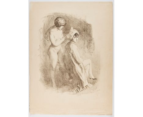 Emil Orlik1870 Prag - 1932 Berlin - "Bei der Toilette" - Lithografie/Papier. 46 x 35 cm, 62,2 x 45,7 cm. Sign. r. u.: Orlik. 