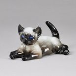 Liegende Siam-Katze - Fritz Heidenreich. Rosenthal AG, Selb nach 1957.
