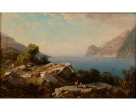 August Seidel1820 München - 1904 - Berglandschaft - Öl/Lwd. 27 x 40 cm. Monogr. l. u.: A. S. Ziehrrahmen. Minim. Mängel an de