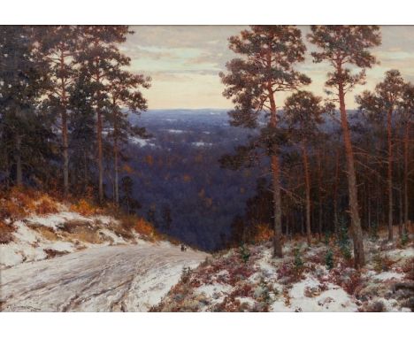 Kostantyn Krizhitsky1858 Kiew - 1911 Sankt-Petersburg - "Winterlandschaft" (1907) - Öl/Lwd. 62,5 x 89 cm. Sign. u. dat. l. u.