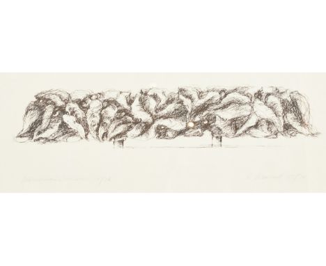Emil Cimiotti1927 Göttingen - 2019 Wolfenbüttel - "Ständehausbrunnen" - (1975/76) Lithografie/Papier. 25/70. 13,5 x 64,5 cm, 