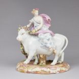 Europa auf dem Stier - Christian Gottfried Jüchtzer. Meissen 1850-1924.