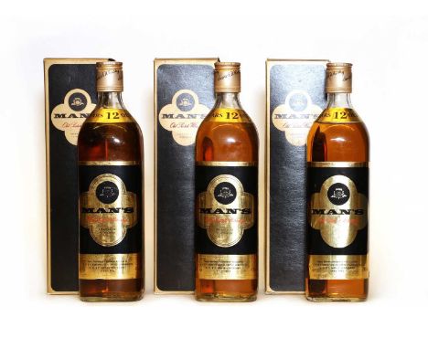 Mans, Old Scotch Whisky, 12 Years Old, dated 1983, 40% vol, 750ml, three bottles