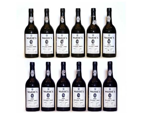 Warres, Vintage Port, 1985, twelve bottles