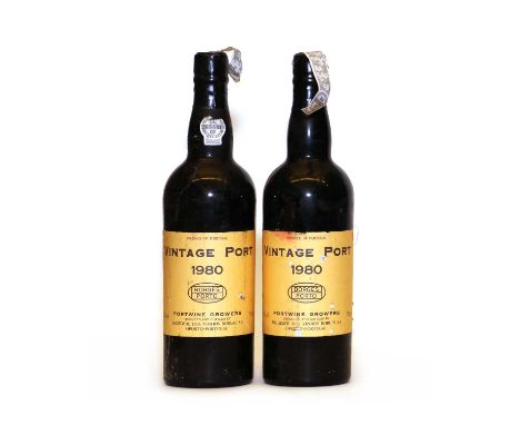 Borges, Vintage Port, 1980, two bottlesCondition report: One LN, the other BN