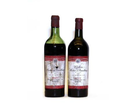 Chateau Mouton d’Armailhacq, Pauillac, 1945, Army &amp; Navy bottling, two bottles