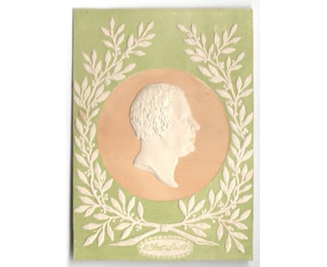 CHARLES WHITING EMBOSSED CARD PORTRAIT OF WALTER SCOTT - TRIMMED