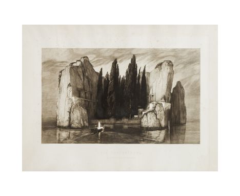   KLINGER, MAX (1857-1920), "Die Toteninsel" nach Arnold Böcklin,  Aquatintaradierung/Papier, in der Platte u.li bezeichnet '