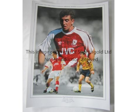 NIGEL WINTERBURN AUTOGRAPHS / ANFIELD 89      Two signed 16" X 12" colour photographs. One showing Winterburn celebrating Mic
