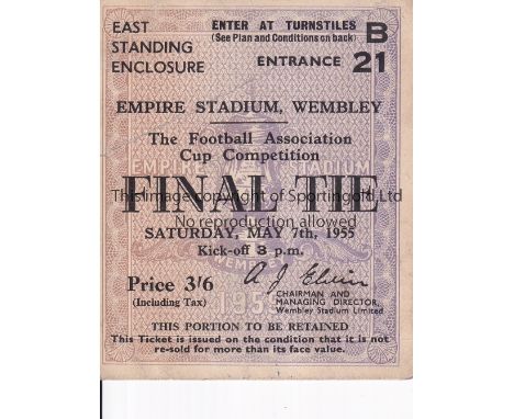 1955 FA CUP FINAL / NEWCASTLE UNITED V MANCHESTER CITY      Ticket for Turnstile C.   Generally good