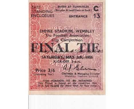 1956 FA CUP FINAL / BIRMINGHAM CITY V MANCHESTER CITY      Ticket for Turnstile C.   Generally good