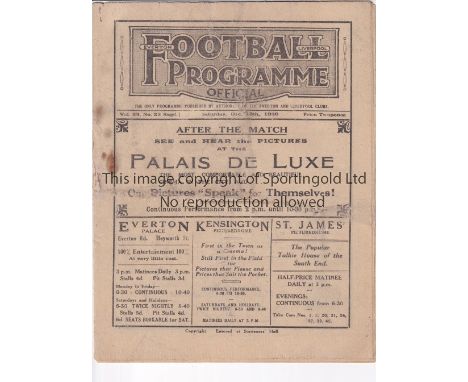 LIVERPOOL V ARSENAL 1930   Programme at Liverpool 13/12/1930.  Also covers Everton Reserves v Preston North End Reserves.  So