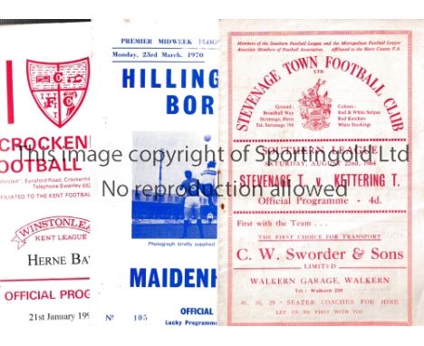 NON-LEAGUE FOOTBALL PROGRAMMES      Thirteen programmes including Stevenage v Kettering 64/5, Bentley Victoria Welfare v Emle