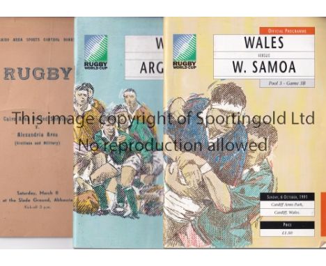 RUGBY MISCELLANY    A collection of 54 miscellaneous Rugby Union programmes to include a Military match in Cairo 1943 , 21 fr