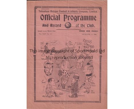 TOTTENHAM HOTSPUR      Programme for the home League match v. Bradford Park Ave. 27/12/1932, slightly creased and paper loss 