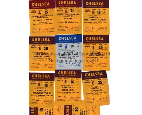 CHELSEA TICKETS     A collection of 11 home tickets from the 1968/69 season v  West Bromwich Albion , Ipswich Town , Leiceste
