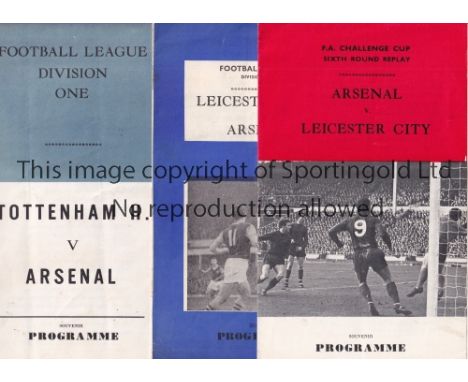 ARSENAL      Three pirate programmes issued by Nicholls, home v Leicester 70/1 FA Cup and away v Tottenham 67/8 and Leicester