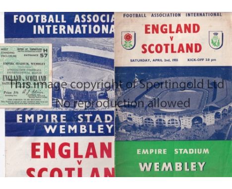 DUNCAN EDWARDS         Programme, ticket, songsheet and newspaper report for England v Scotland International at Wembley 2/4/