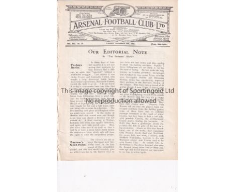 NEUTRAL AT ARSENAL 1924 / GILLINGHAM V BARROW     Programme for the FA Cup tie 30/12/1924 FA Cup tie 3rd Replay at Highbury. 