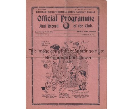 TOTTENHAM HOTSPUR      Programme for the home League match v. Bradford City 28/12/1935, folded and scores entered.    General
