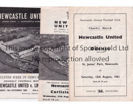 NEWCASTLE    Sixteen programmes for friendlies and European competitive games, 13 homes and 3 aways at Bohemians (UEFA Cup 77