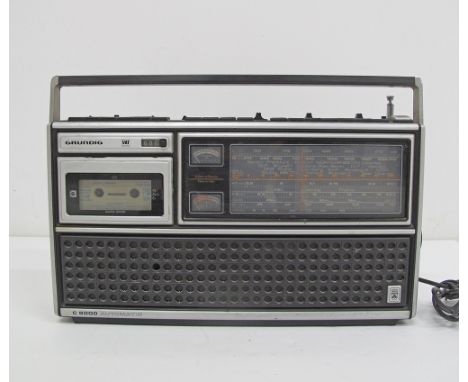 A Grundig C8000 Automatic, 5 Band portable radio / cassette player / recorder, measuring W44cm, 1970s-80s.