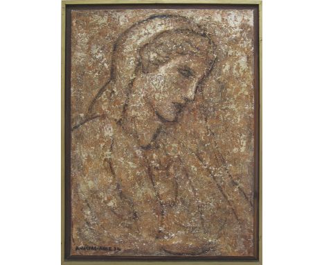 Madonna portrait, oil on canvas 70X50cm, signed 'ANASTASIADES' and dated 94.