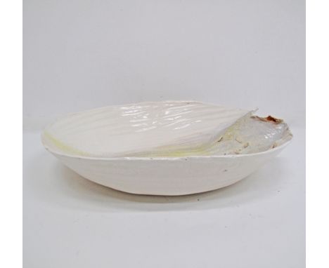 A large ceramic bowl measuring diam. 47cm, H11cm, marked with initials on the base. Mid / late 20th century.