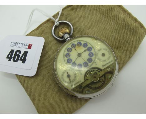 A Hebdomas 8 Jours Openface Pocketwatch, the signed dial with blue enamle Arabic numerals, and other associated dials (lackin