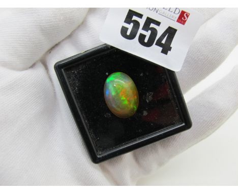 An Unmounted Oval Cabochon Opal, (18mm).