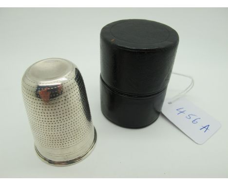 A Vintage Thimble Tot / Measure, (5.6cm), in original cylindrical fitted case (6.3cm). 