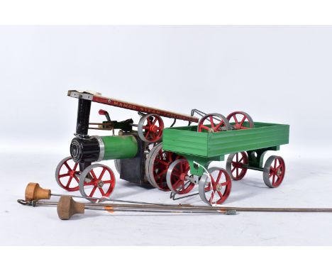 AN UNBOXED MAMOD LIVE STEAM TRACTION ENGINE, No.TE1A, not tested, playworn condition, funnel detached from boiler, has been f