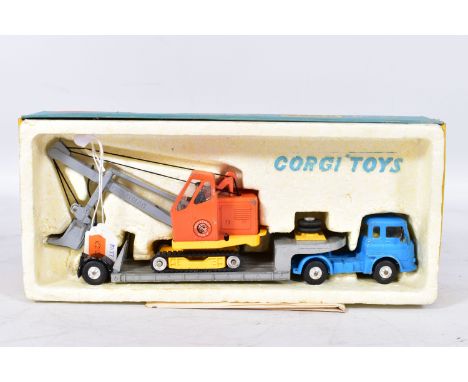 A BOXED CORGI BEDFORD TK MACHINERY CARRIER AND PRIESTMAN CUB SHOVEL, Gift Set No.27, appears complete, in playworn condition 