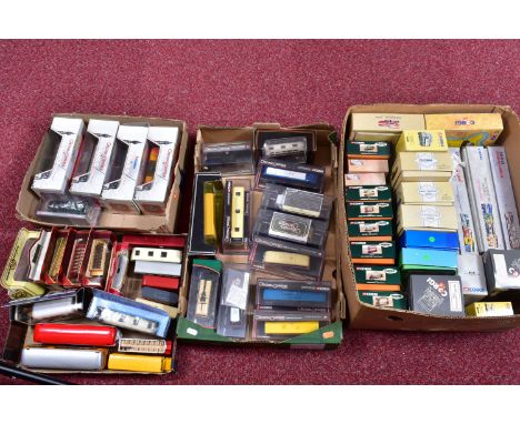 A QUANTITY OF MAINLY BOXED BUS, COACH, TRAM AND TROLLEYBUS MODELS, assorted models by Corgi Classics including Tramway Classi