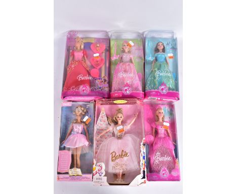 SIX BOXED MODERN MATTEL BARBIE PRINCESS AND SIMILAR DOLLS, Princess Collection Cinderella (C4895), Barbie as the Sugar Plum F
