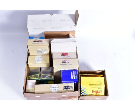 A QUANTITY OF BOXED CORGI CLASSICS BUS, COACH, LORRY AND VAN MODELS, to include Silver Service A.E.C. Regal and Bedford OB se