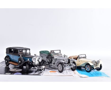 THREE UNBOXED FRANKLIN MINT CARS, all 1:24 scale, 1907 Rolls-Royce Silver Ghost, 1929 Rolls-Royce Phantom I and  1938 Jaguar 