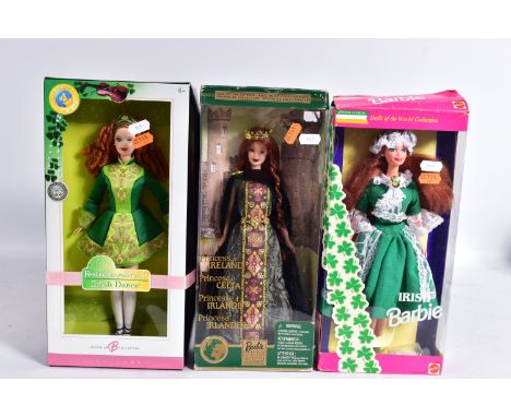 THREE BOXED MODERN MATTEL IRISH THEMED DOLLS, Barbie Collector Pink Label Dolls of the World/Festivals of the World Irish Dan