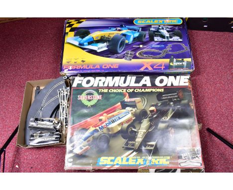 TWO BOXED SCALEXTRIC FORMULA ONE MOTOR RACING SETS, one (C741) is complete with both cars, Lotus 98T and Williams FWII, the o