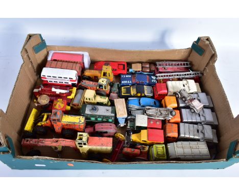 A QUANTITY OF UNBOXED AND ASSORTED PLAYWORN DIECAST VEHICLES, to include Dinky Supertoys Karrier BBC TV Roving Eye vehicle, N