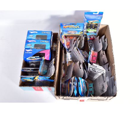 A QUANTITY OF ASSORTED MODERN MATTEL HOT WHEELS VEHICLES, all still sealed in original bubble packs, some minor damage and we