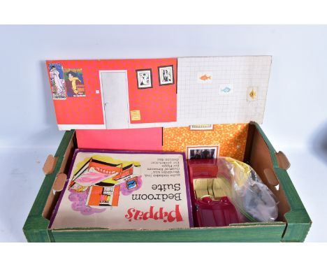 A BOXED PALITOY PIPPA'S BEDROOM SUITE,No.32573,  appears largely complete but is missing two of the drawers from inside the w