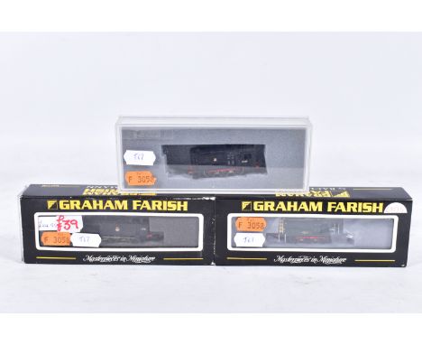 THREE BOXED GRAHAM FARISH BY BACHMANN N GAUGE LOCOMOTIVES, class 3F Jinty No.47383, B.R. black livery (372-201) and two class