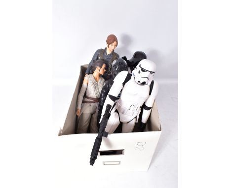 A COLLECTION OF LARGE COLLECTABLE JAKKS PACIFIC  2014 STAR WARS FIGURES, to include a Darth Vader, approximate height 51cm, a