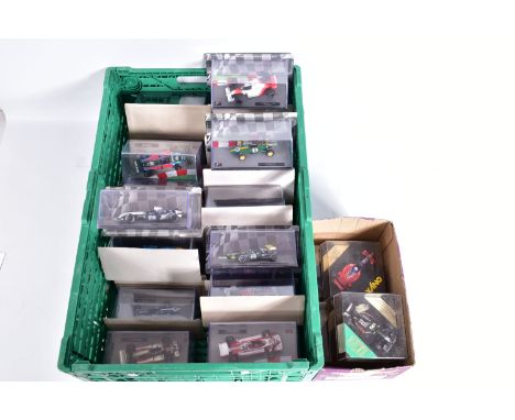 A QUANTITY OF BOXED 1/43 SCALE FORMULA 1 RACING CAR MODELS, mainly from the Panini F1 collection partwork collection but also