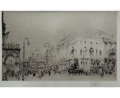 William Walcot RBA RE (British 1874-1943): 'Euston Road at St Pancras', drypoint etching signed in pencil, commissioned by Si