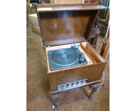 Garrard record player in walnut cabinet