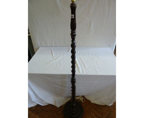 Oak barley twist standard lamp