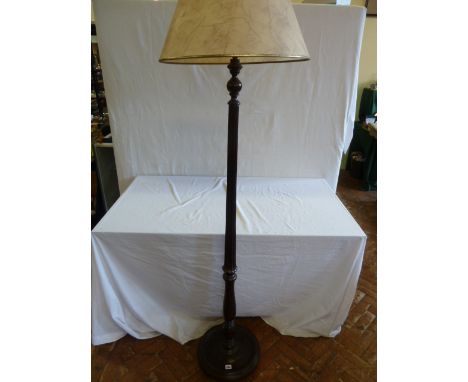 Mahogany fluted column standard lamp 
